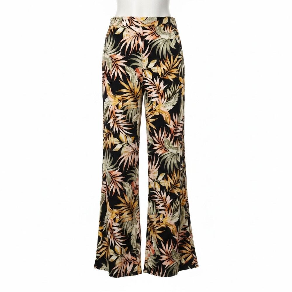 Rip Curl Tropical Wide Leg Beach Pants Black Floral  Medium Cover Summer Flowy